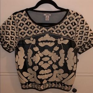 Bar III mesh + embroidered top